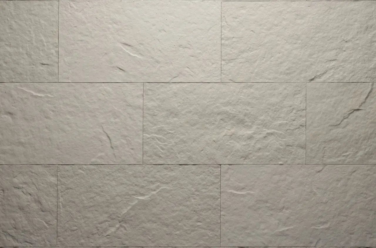 Placă flexibilă bej R02 Tender Rock cu relief de piatră naturală, montată cu rosturi decalate