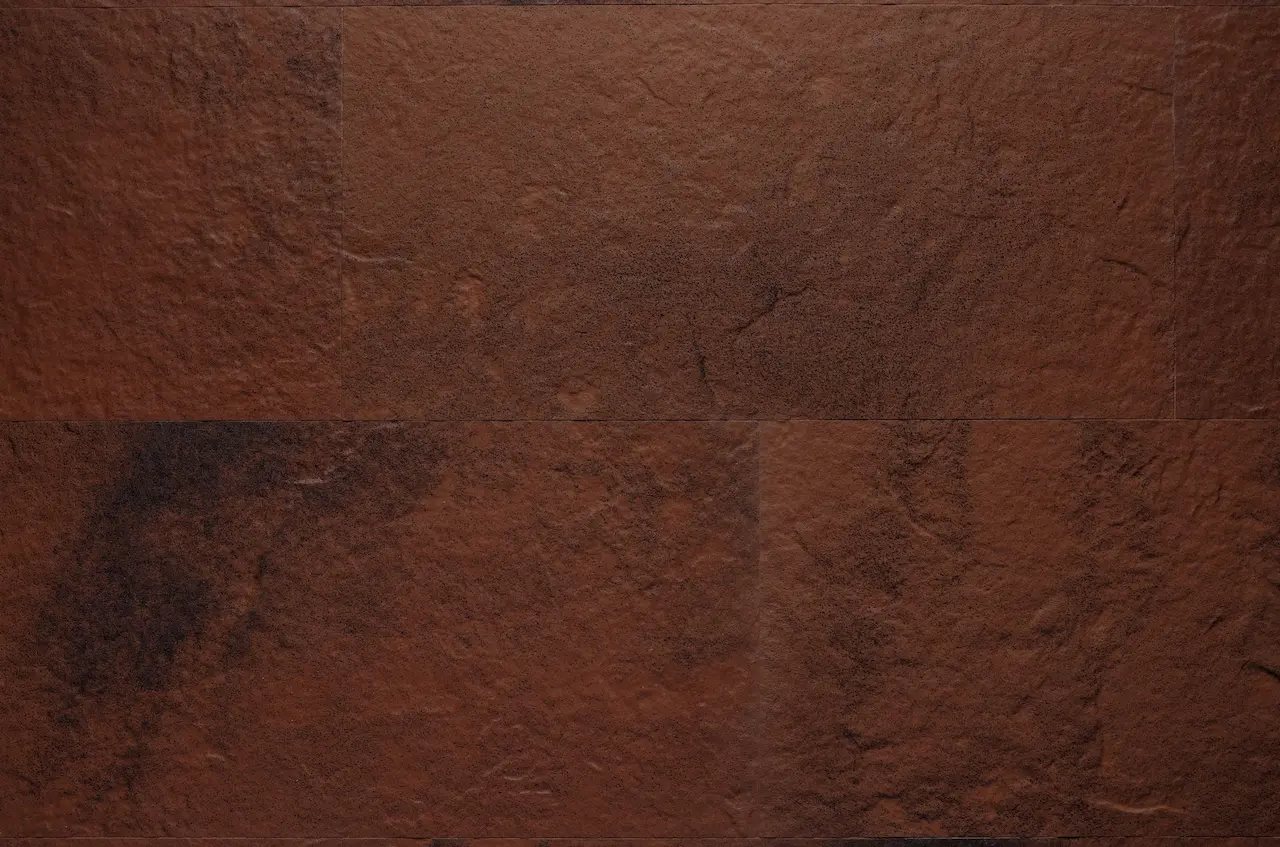 Placă flexibilă roșu-teracotă R10 Loft Red Clay cu relief mare și umbre închise