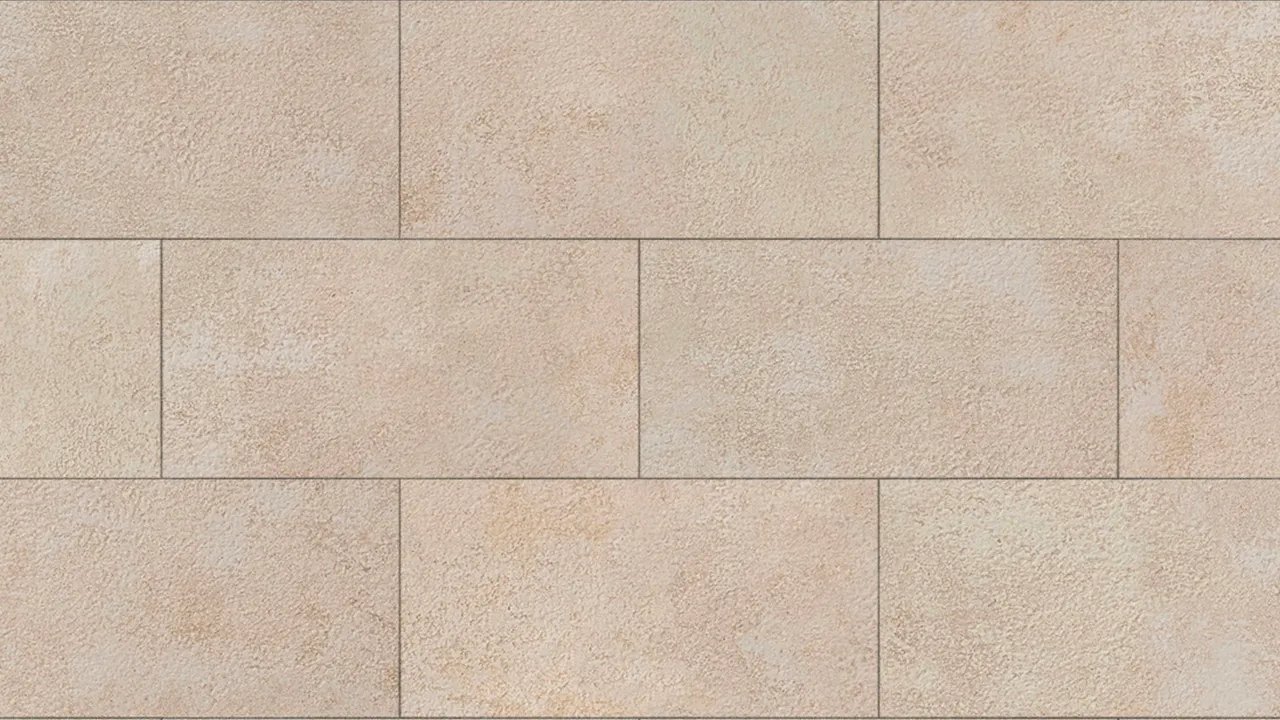 Placă bej TB06 Latte Travertine cu textură crem moale de travertin și rosturi subțiri